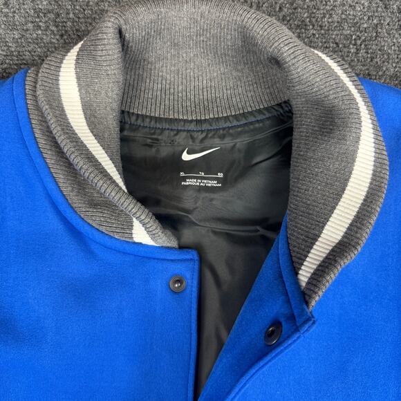 Nike Team Player Letterman Jacket Mens Extra Large (XL) Blue Gray DJ5971-493 NWT - Picture 5 of 9